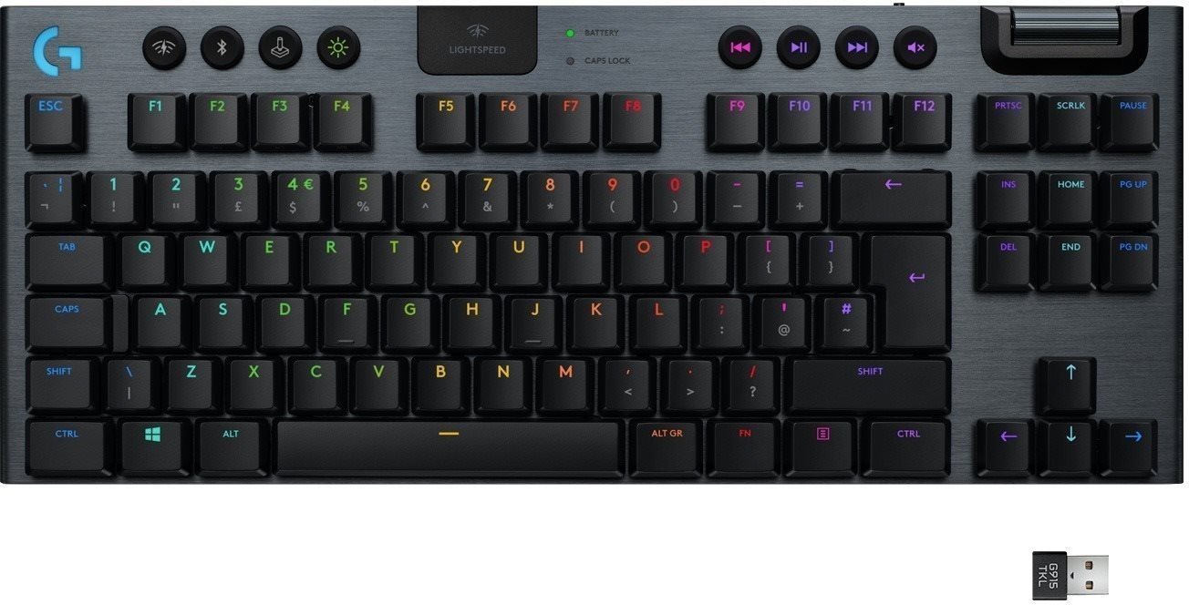 Gaming Keyboard Logitech G915 LIGHTSPEED TKL Wireless RGB GL Tactile, Carbon - CZ/SK Screen