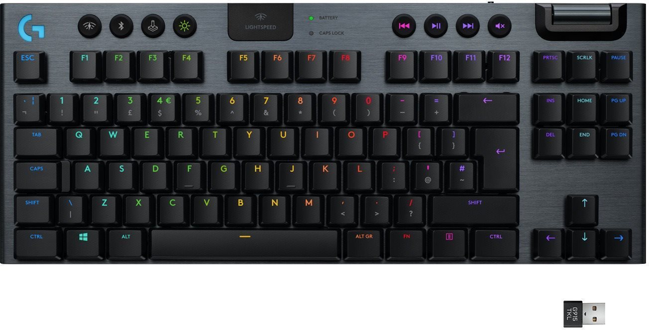Gaming Keyboard Logitech G915 LIGHTSPEED Tenkeyless Wireless RGB GL Linear US INTL, Carbon PLA