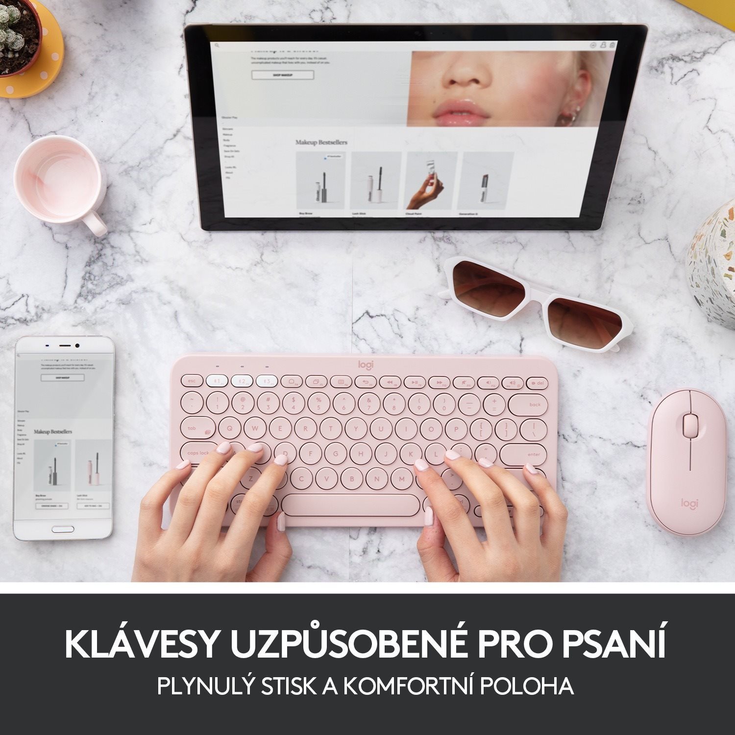 Tastatur Logitech Bluetooth Multi-Device Keyboard K380 für Mac, pink - US INTL Lifestyle