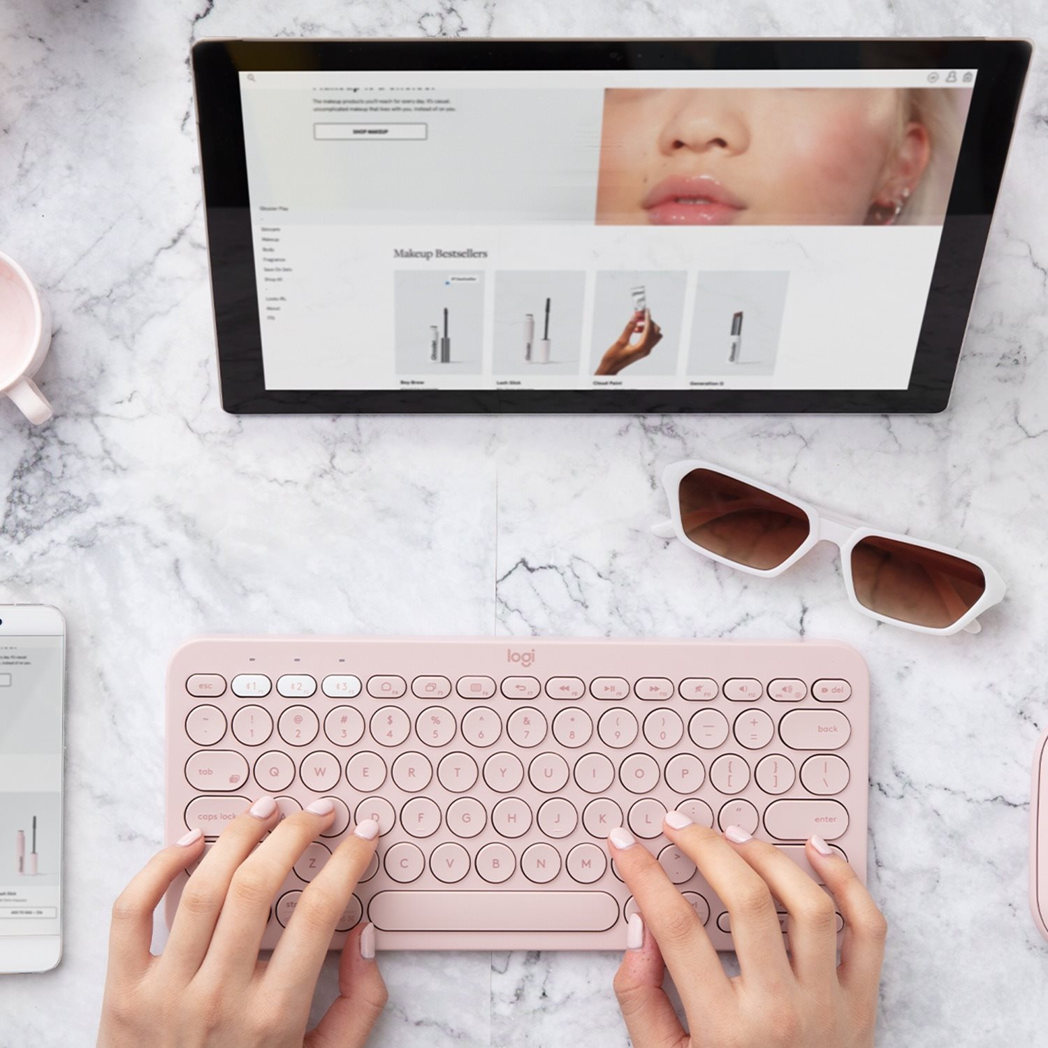 Keyboard Logitech Bluetooth Multi-Device Keyboard K380 for Mac, Pink - CZ+SK Lifestyle