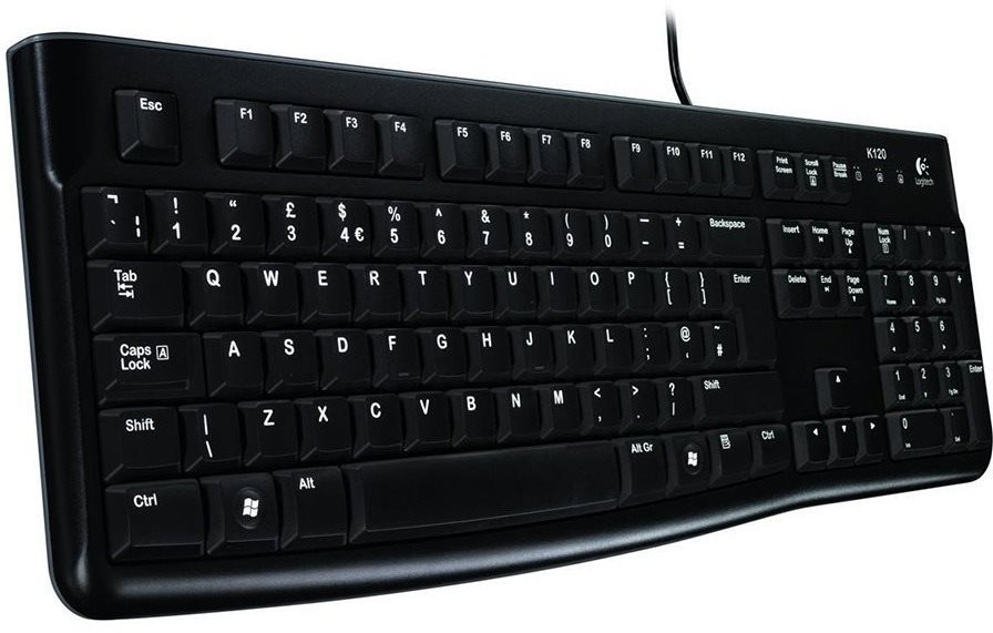 Tastatur Logitech Keyboard K120 (RU) Seitlicher Anblick