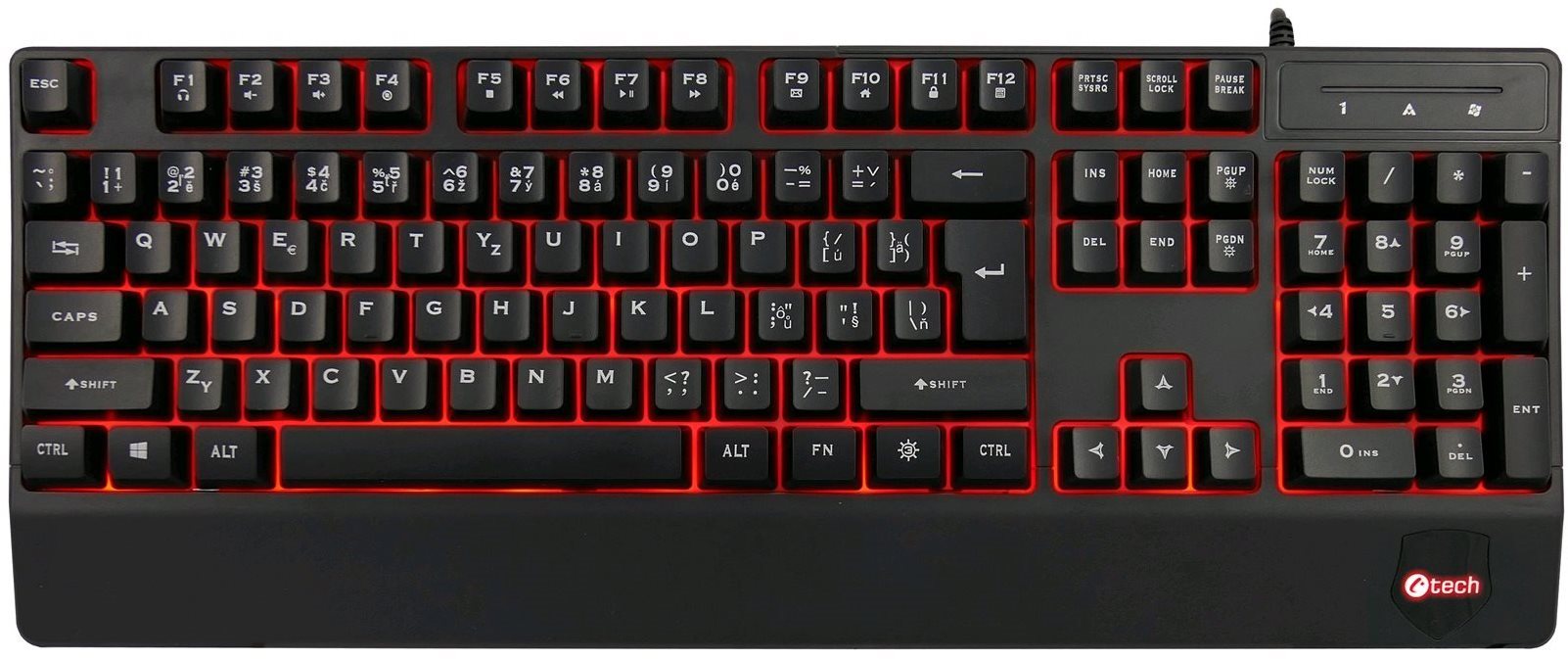 Herní klávesnice C-TECH KB-104, černá - CZ/SK Screen