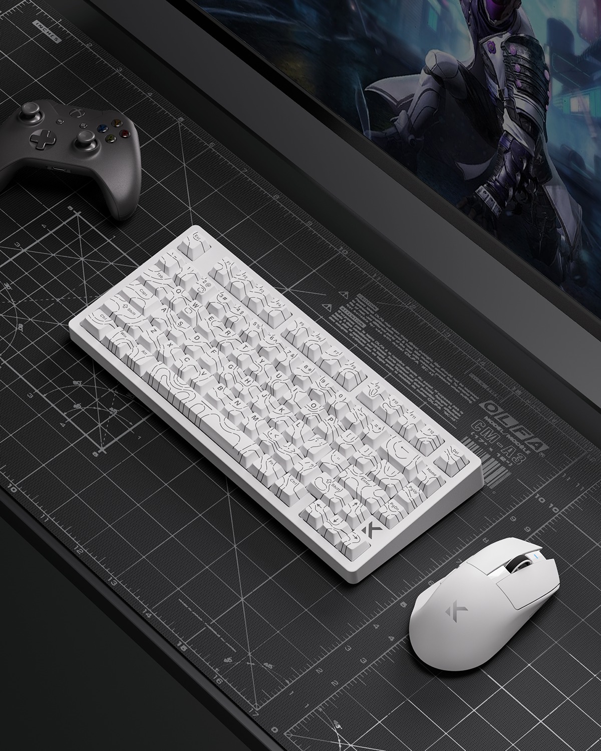 Keyboard MCHOSE Jet 75 Hall Effect Kailh Magnetic God Switch - White Topographic ...