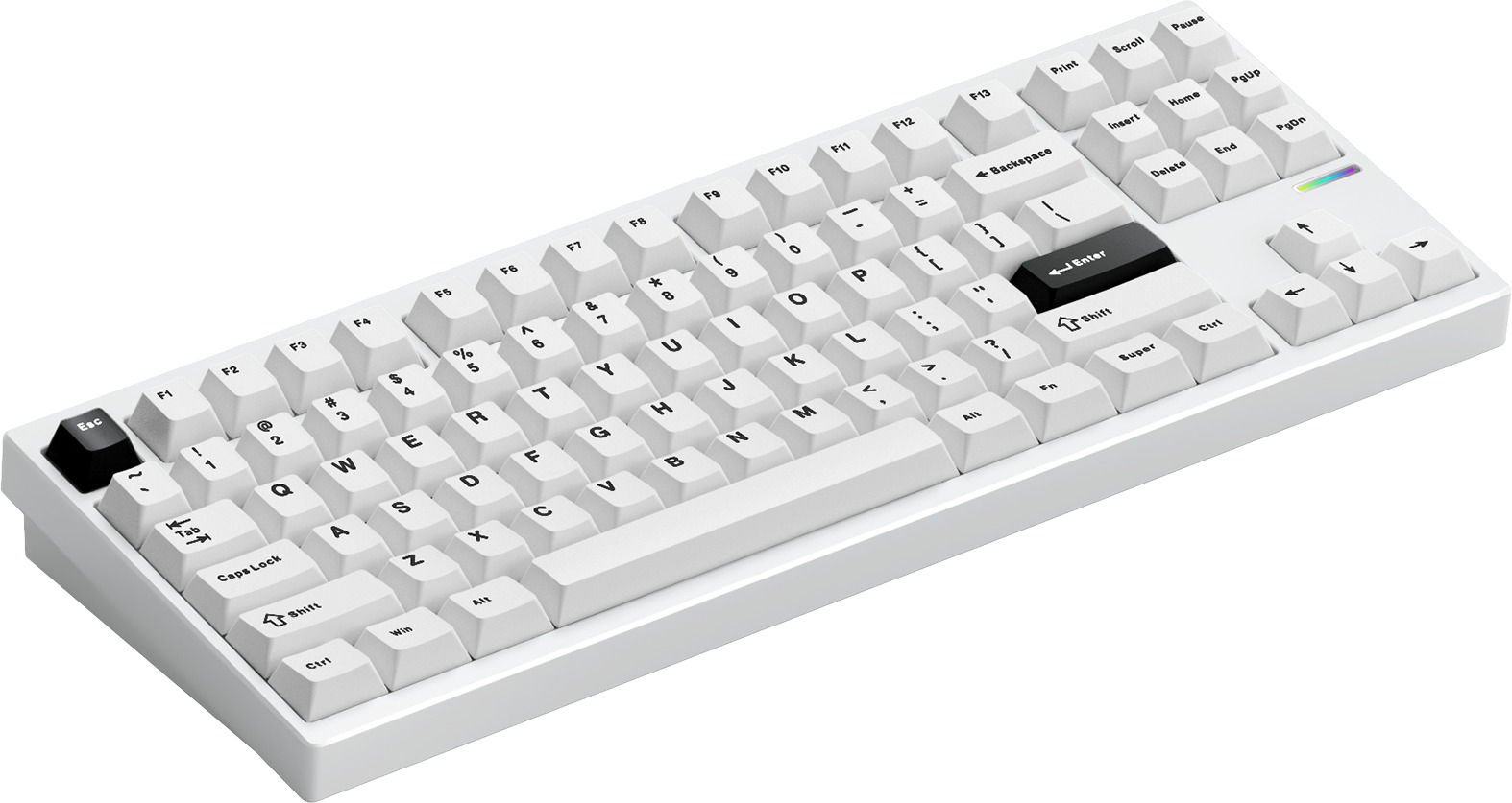 Keyboard MCHOSE GX87 Ultra Aluminum Custom QMK/VIA Mechanical Vintage White Switch - White Electrophoresis ...