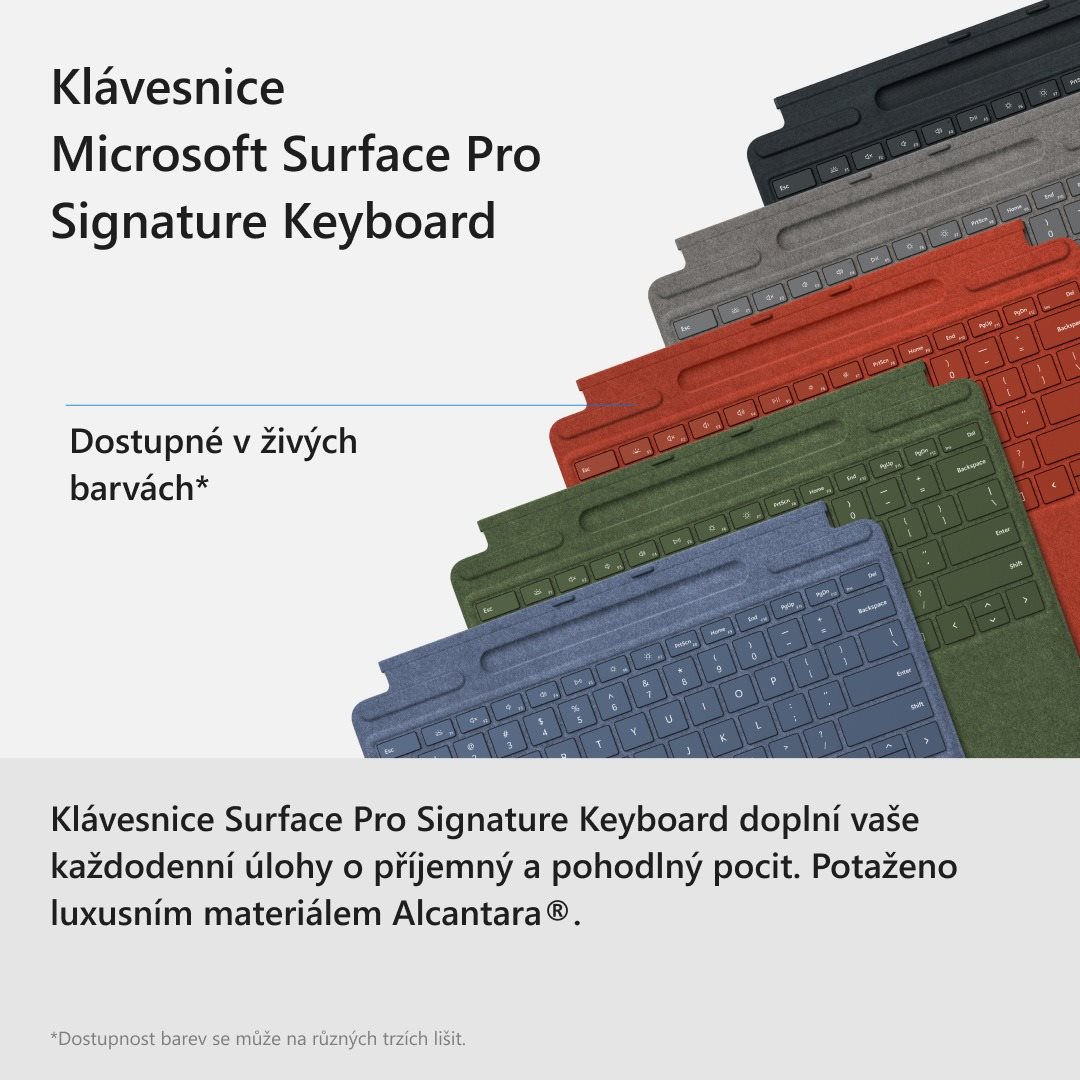Keyboard Microsoft Surface  Pro X/Pro 8/Pro 9 Signature Keyboard Platinum CZ/SK ...