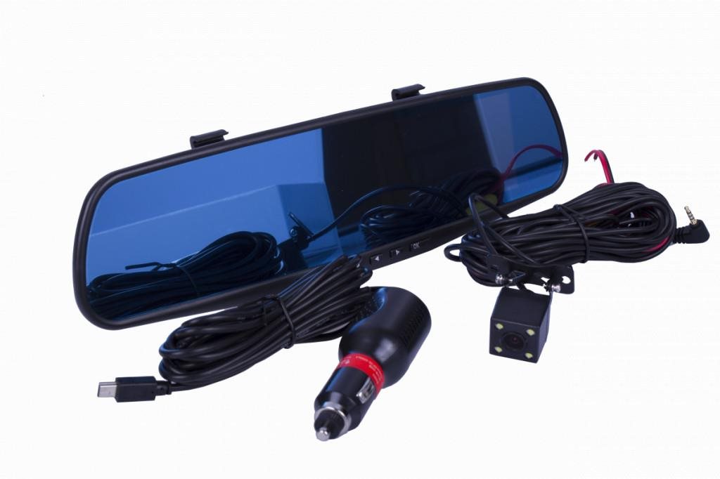 Kamera do auta Záznamová FULLHD kamera zpětné zrcátko + parkovací kamera do auta s LCD displejem ...
