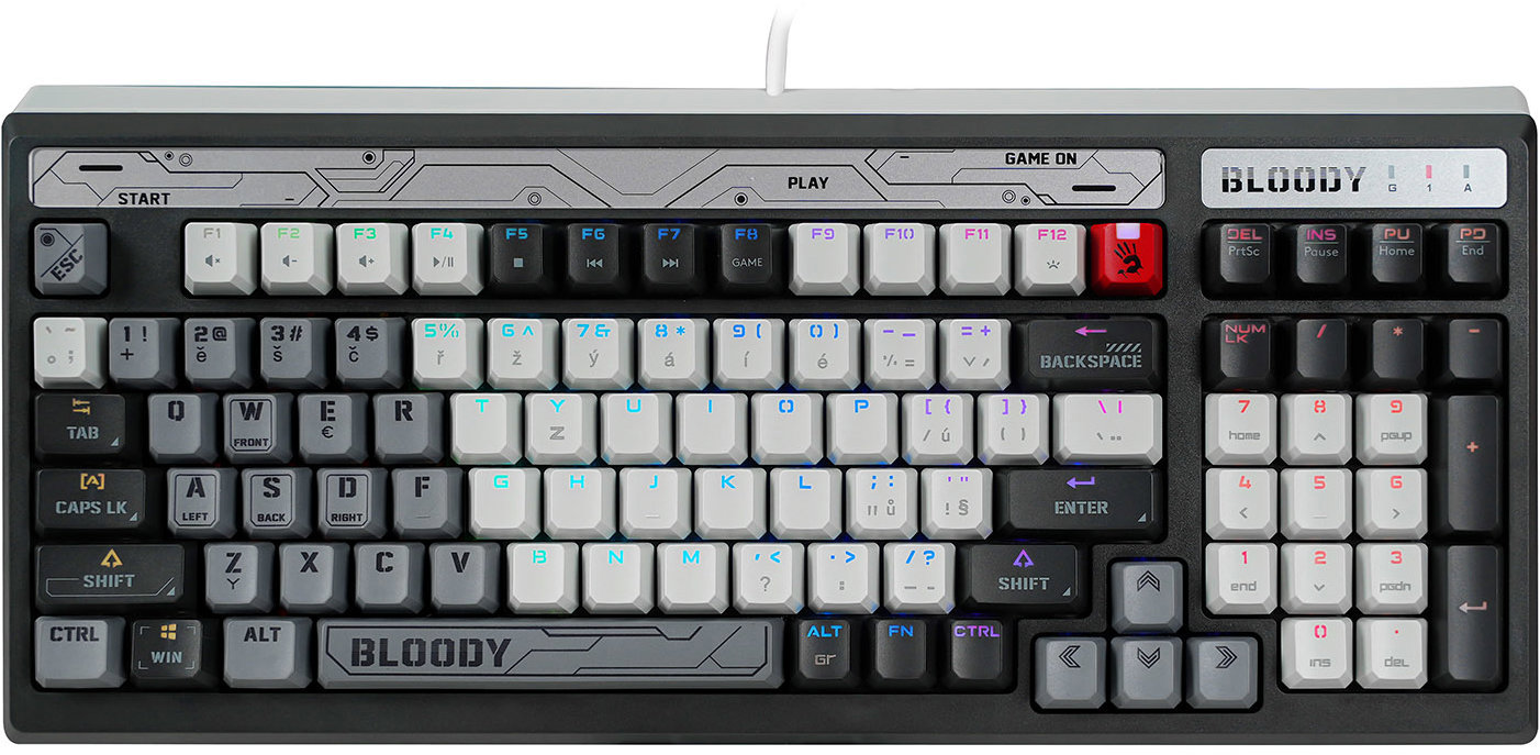 Gaming Keyboard A4tech Bloody B950 RGB, Brown Switch, USB, grey - CZ ...
