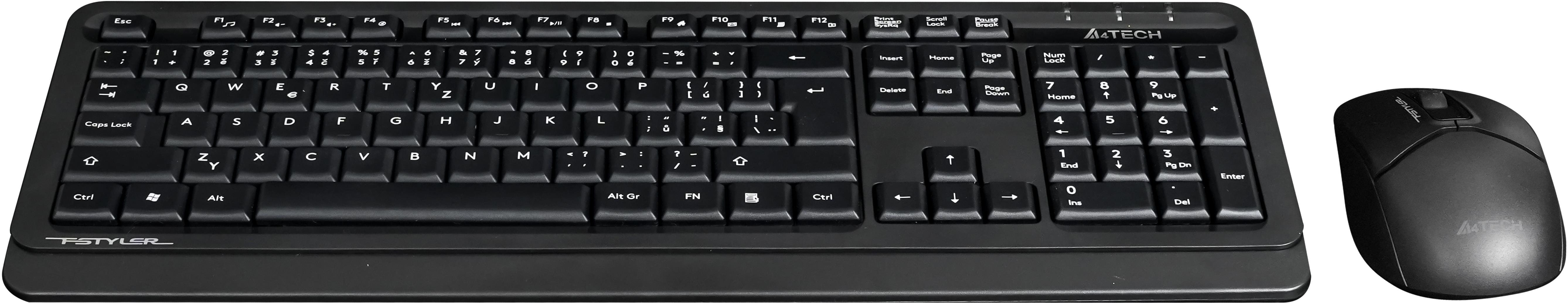 Keyboard and Mouse Set A4tech FG1012 black - CZ/SK ...