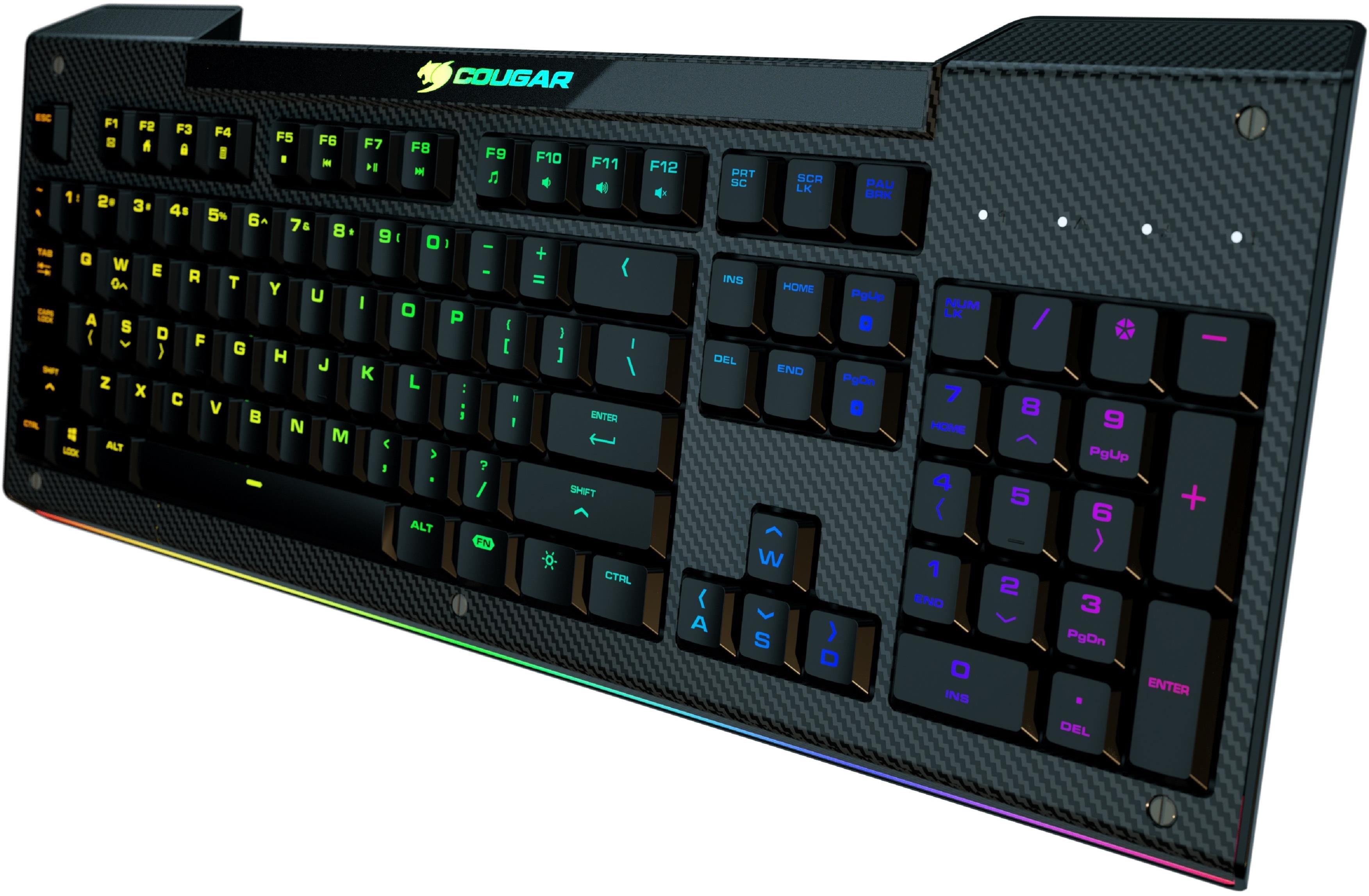 Gaming-Tastatur Cougar AURORA S RGB - US Seitlicher Anblick