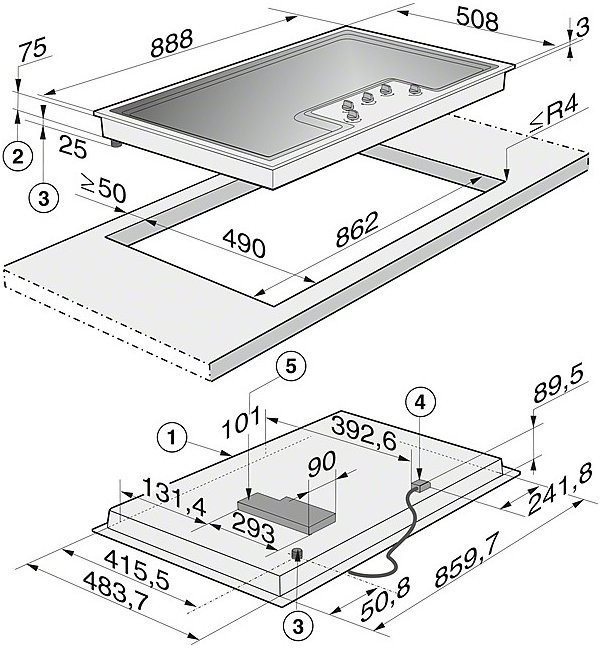 Cooktop MIELE KM 2356-1 Technical draft