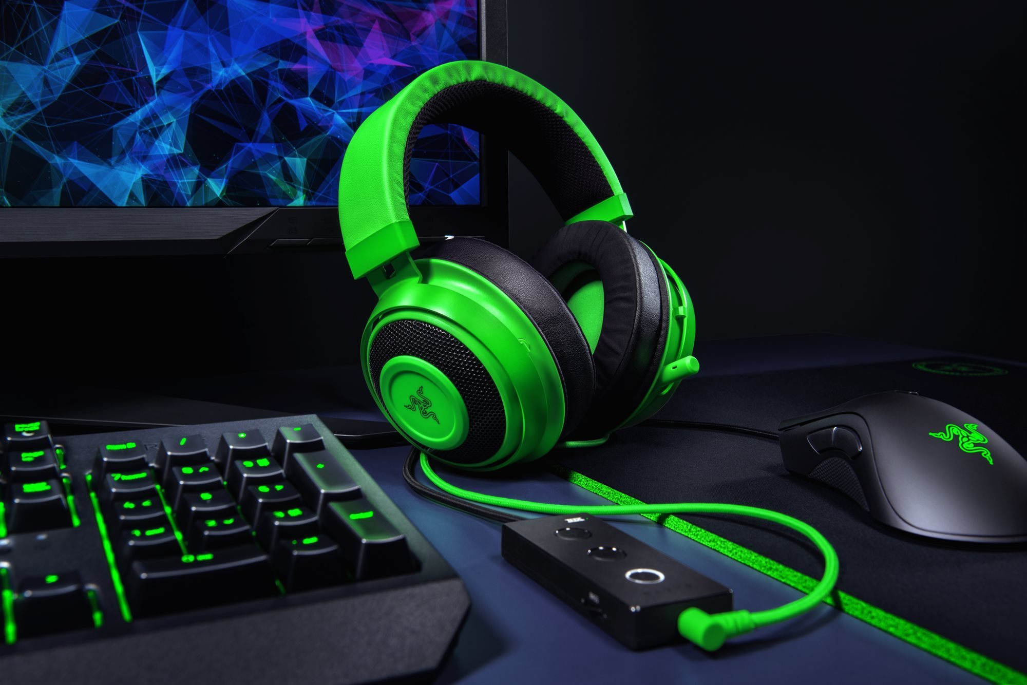 Gaming Headphones Razer Kraken Tournament Edition Green Lifestyle