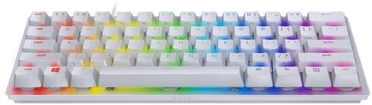 Gaming-Tastatur Razer Huntsman Mini Gaming Keyboard - Mercury Ed. (Red Switch) - US Layout Seitlicher Anblick