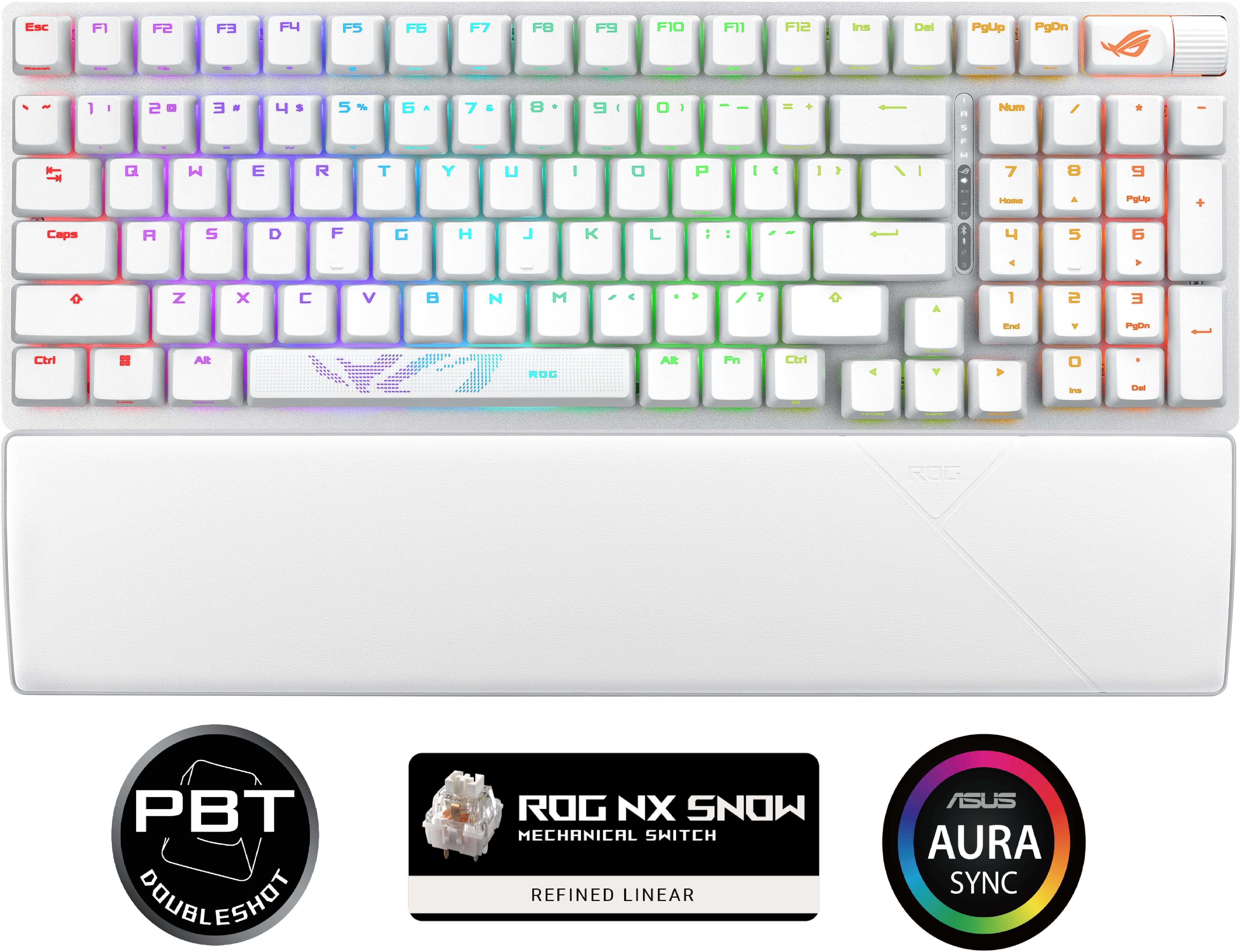 Gaming-Tastatur ASUS ROG STRIX SCOPE II 96 WIRELESS White (ROG NX Snow / PBT) - US ...