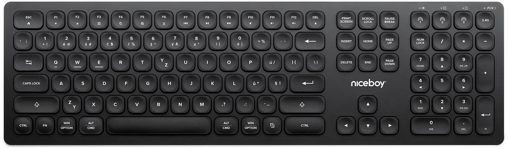 Keyboard Niceboy OFFICE K30 Wireless Black CZ/SK ...
