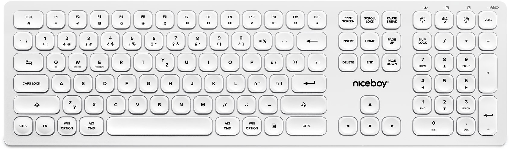 Keyboard Niceboy OFFICE K30 Wireless White CZ/SK ...