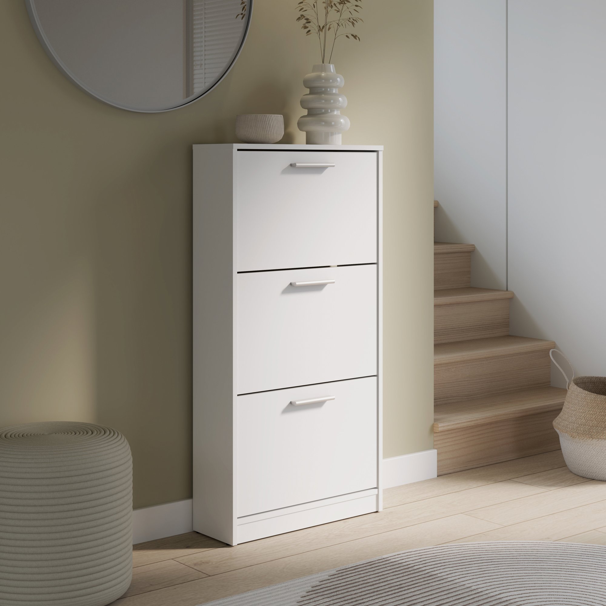 Shoe Rack Cheapest furniture Sarel Shoe rack with 3 recesses, white ...