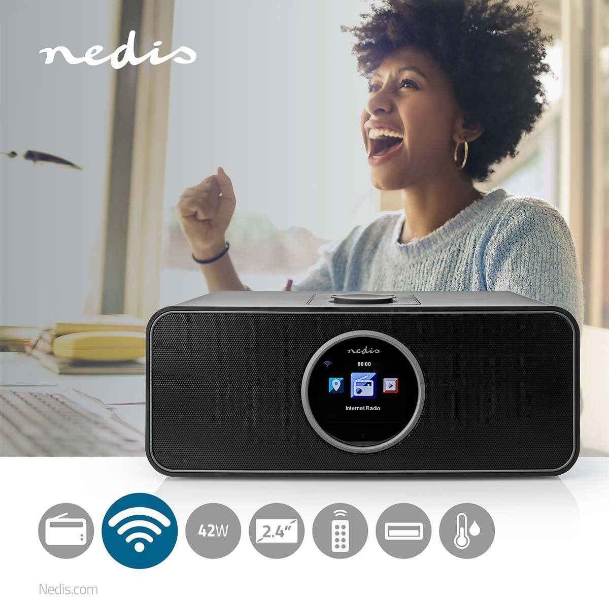 Radio NEDIS RDIN4000BK, Black Lifestyle