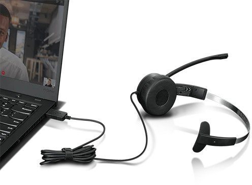 Headphones Lenovo 100 Mono USB Headset Lifestyle