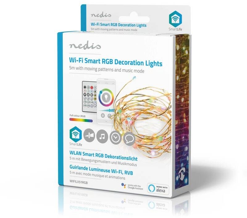 Světelný řetěz NEDIS Wi-Fi chytrý řetěz WIFILX51RGB ...