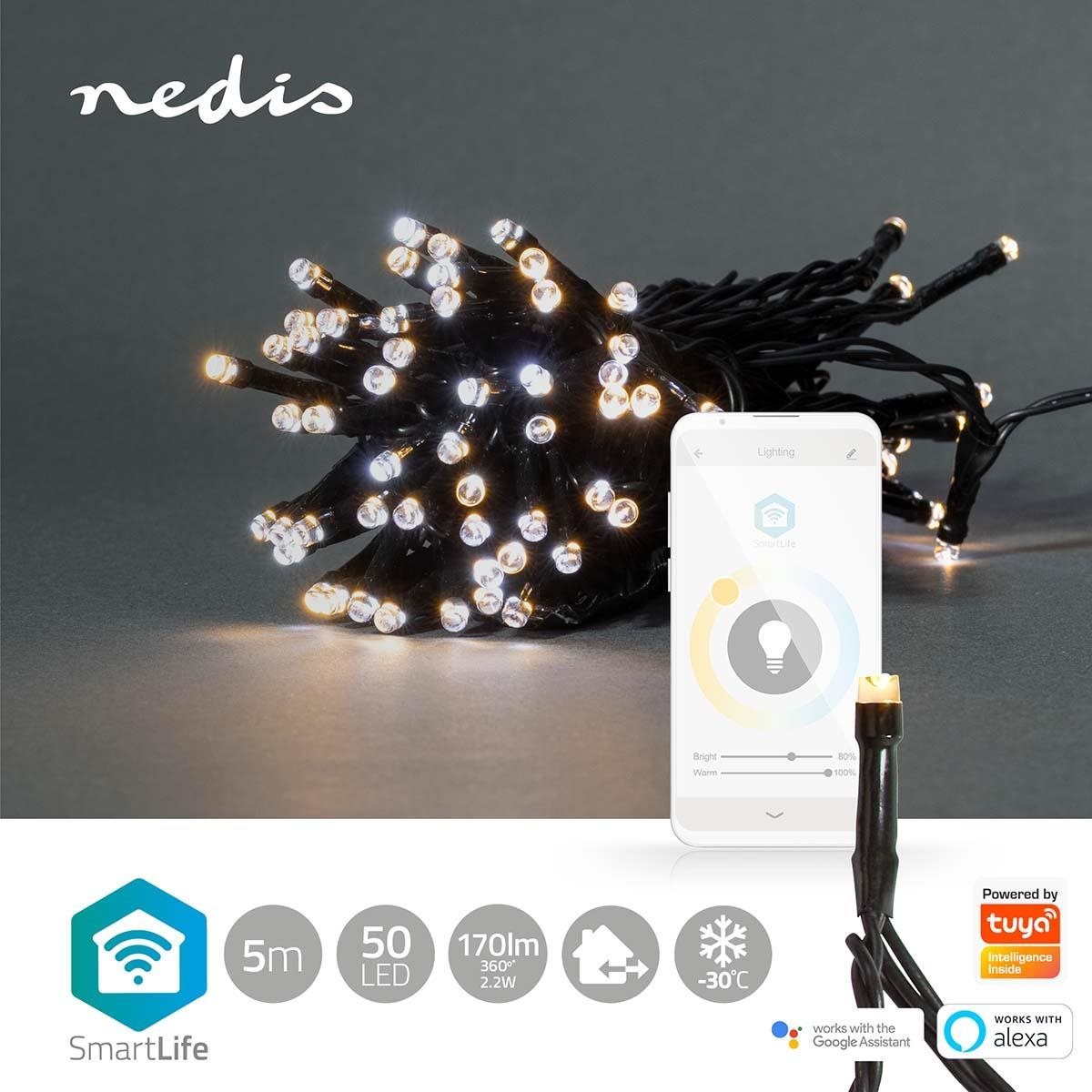 Svetelná reťaz NEDIS WiFi smart dekoratívna LED WIFILX02W50 ...