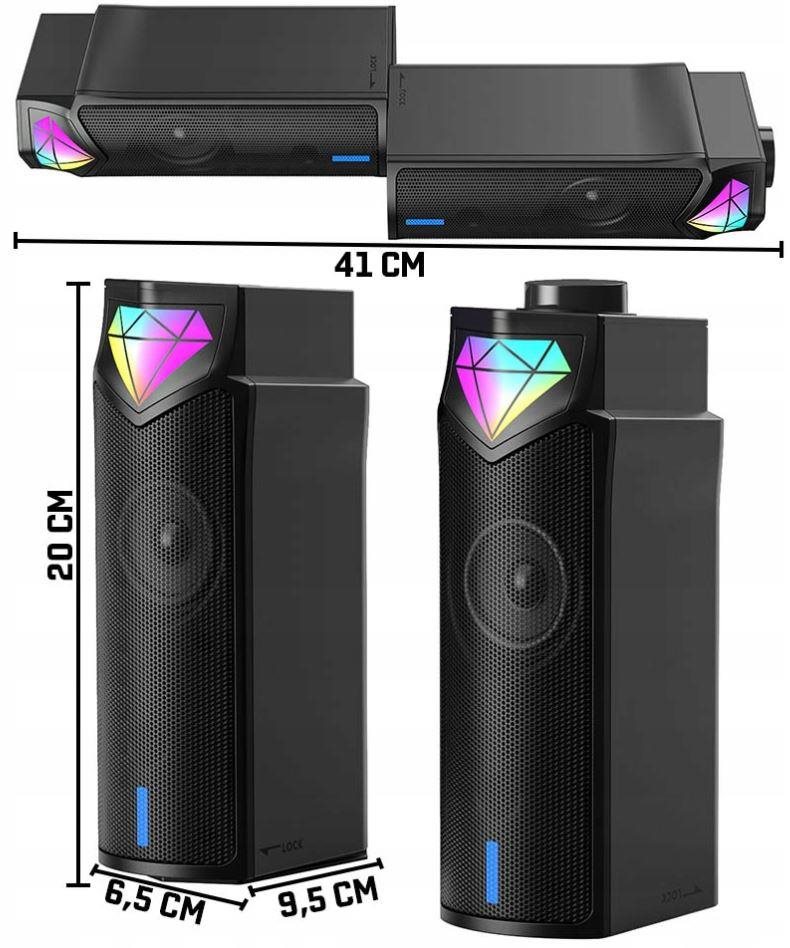 SoundBar Onikuma L1 RGB 2-in-1 Bluetooth Gaming Computer Speaker Soundbar ...