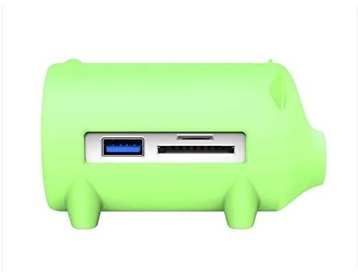 USB Hub ORICO Piggy 3x USB 3.0 Hub + SD Card Reader Green Lateral view