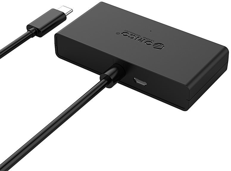 USB Hub ORICO G11-H4-U3-10 schwarz Seitlicher Anblick
