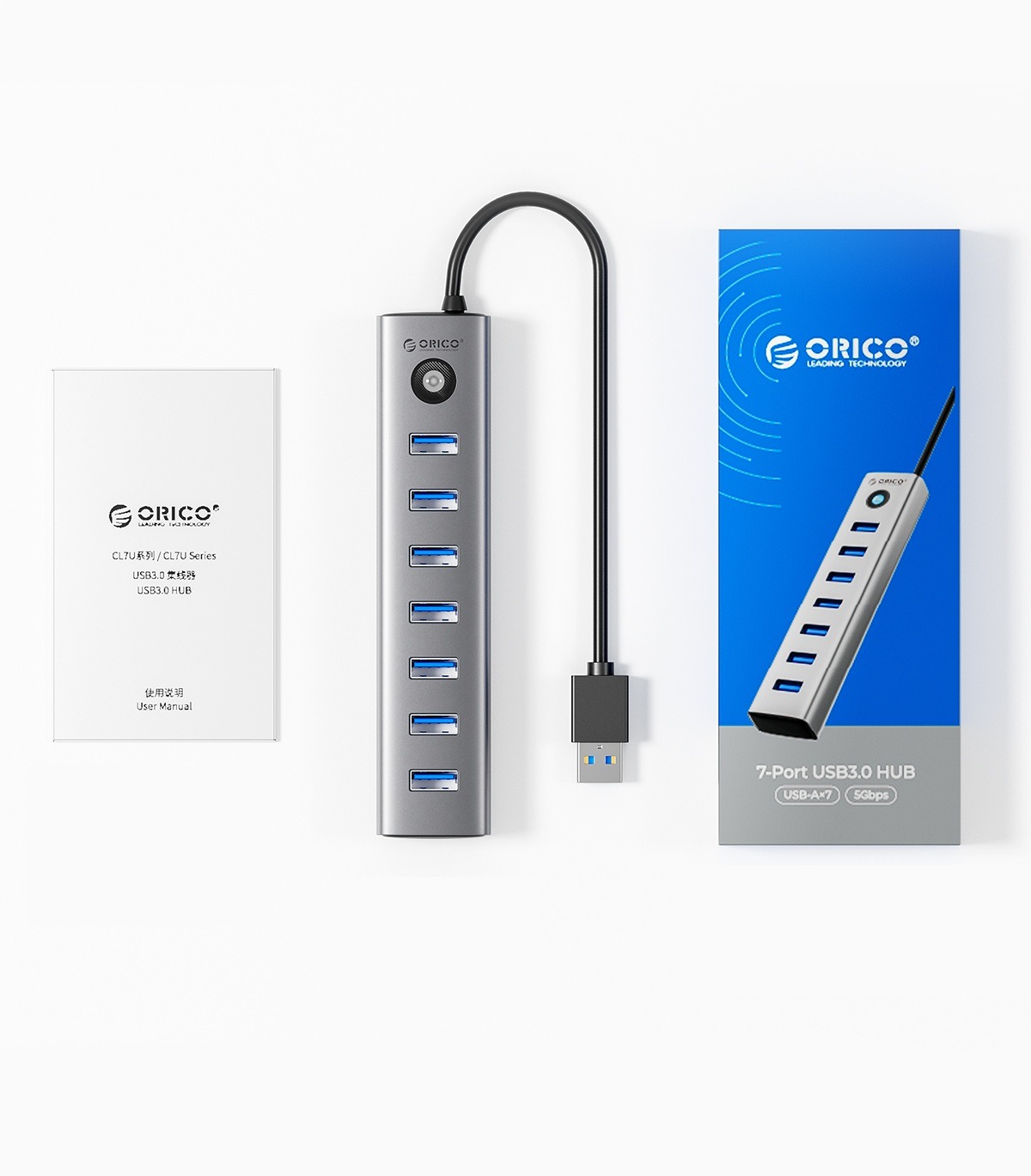 USB Hub ORICO USB-A to 7-Port High Speed USB 3.0 Aluminium Hub ...