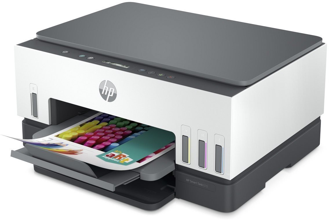 Inkjet Printer HP Smart Tank Wireless 670 All-in-One Lateral view