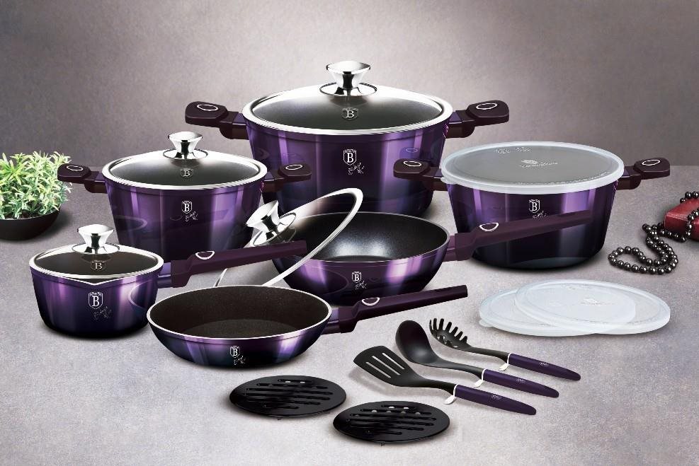 Wok Pan BERLINGERHAUS Wok pan with titanium surface 28 cm Purple Eclipse Collection ...