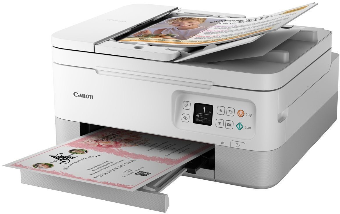 Inkjet Printer Canon PIXMA TS7451i white Lateral view