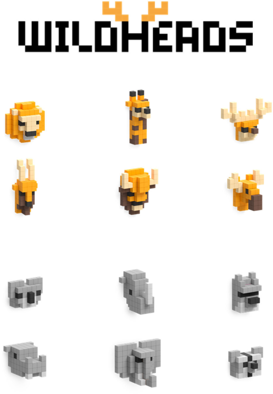 Building Set Pixio Voxart - Wilde Heads - Grey Edition, Smart Pixel ...