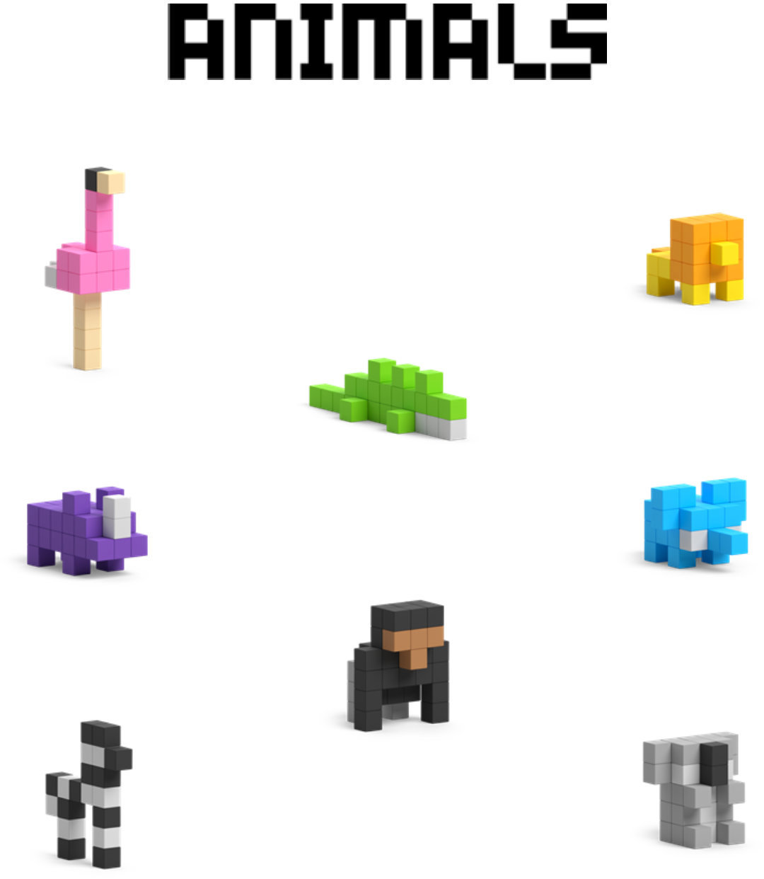 Building Set Pixio Voxart - Animals - Gorilla, Smart Pixel ...