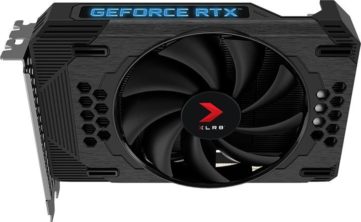 Videókártya PNY GeForce RTX 3060 12GB XLR8 Gaming REVEL EPIC-X RGB Single Fan Oldalnézet