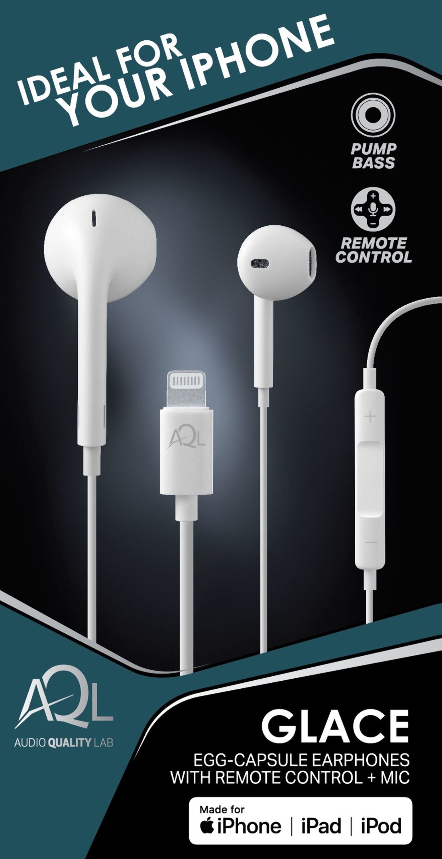 Headphones Cellularline Glace with Microphone and Lightning Connector White Packaging/box
