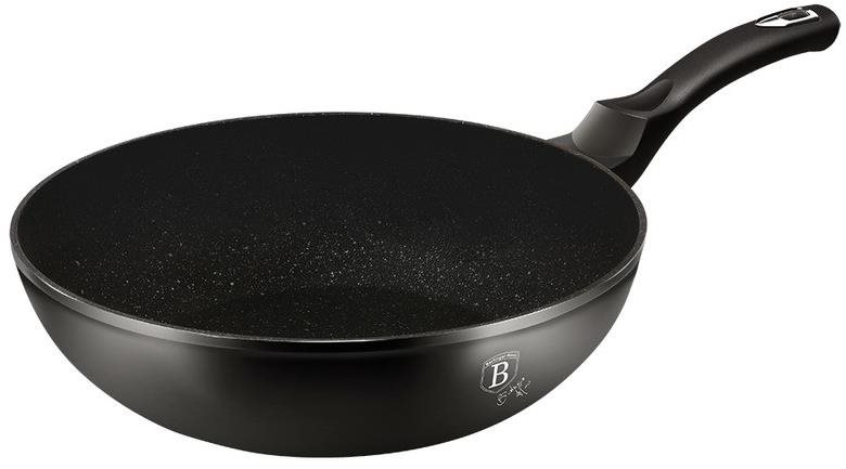 Wok Pan BERLINGERHAUS WOK pan with marble surface 28 cm Black Silver Collection ...