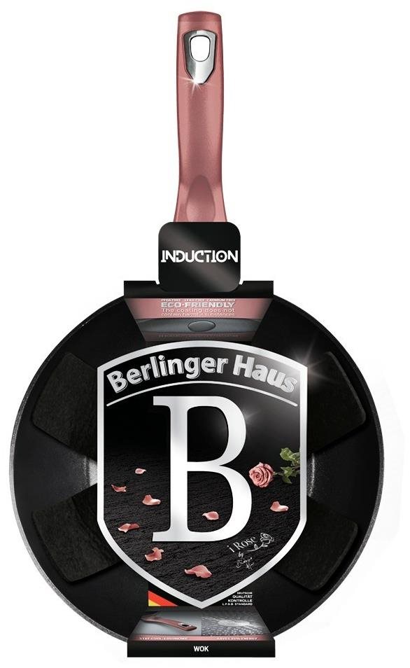 Wok Pan BERLINGERHAUS WOK pan with titanium surface 28 cm I-Rose Edition ...