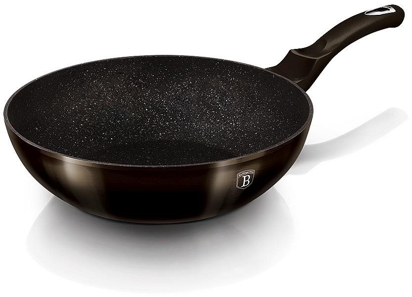 Wok Pan BERLINGERHAUS Wok pan with marble surface 28 cm Shiny Black Collection ...