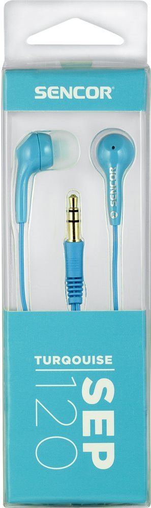 Headphones Sencor SEP 120 Turquoise Packaging/box