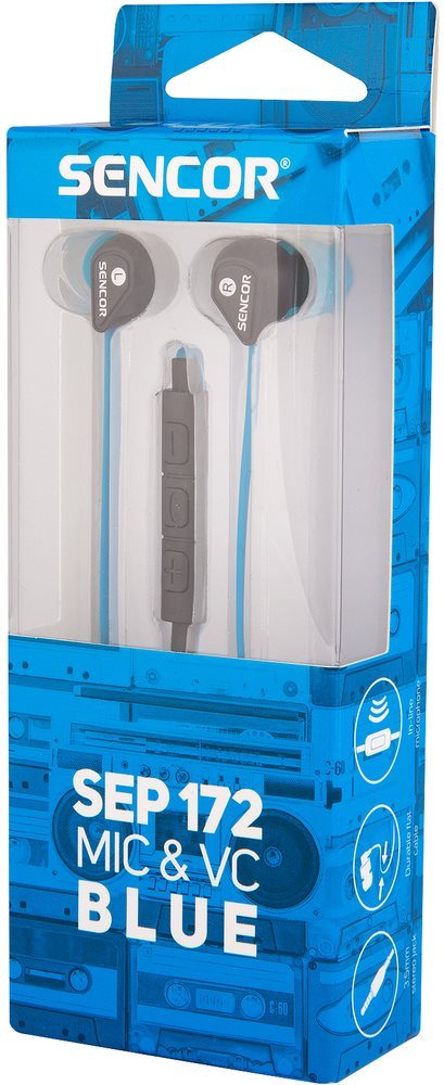 Headphones Sencor SEP 172 VCM Blue Packaging/box