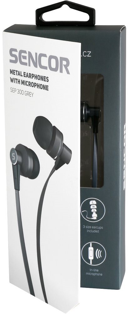 Headphones Sencor SEP 300 MIC Grey Packaging/box