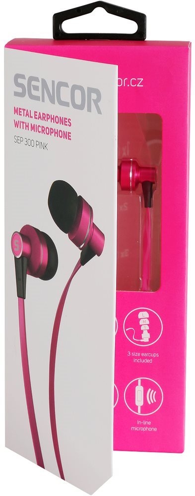 Headphones Sencor SEP 300 MIC Pink Packaging/box