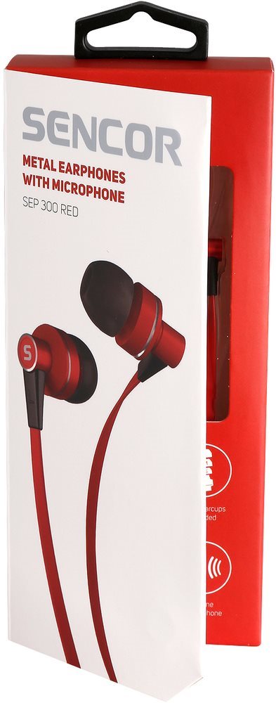 Headphones Sencor SEP 300 MIC Red Packaging/box