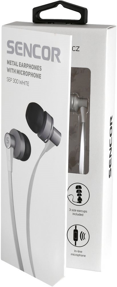 Headphones Sencor SEP 300 MIC White Packaging/box