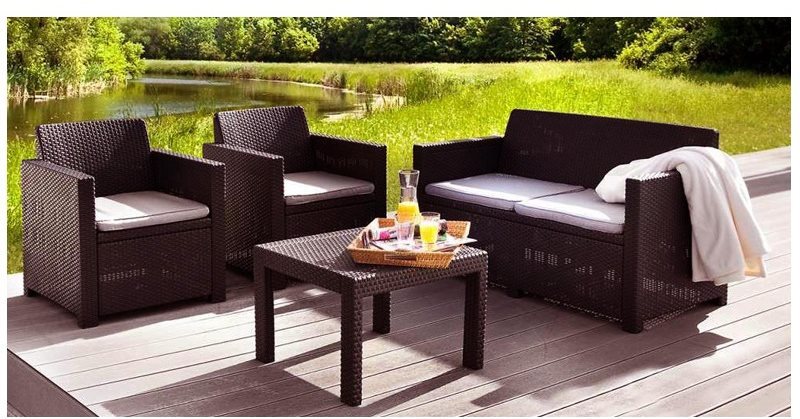 Garden Furniture ALLIBERT ALABAMA Set Brown Lifestyle