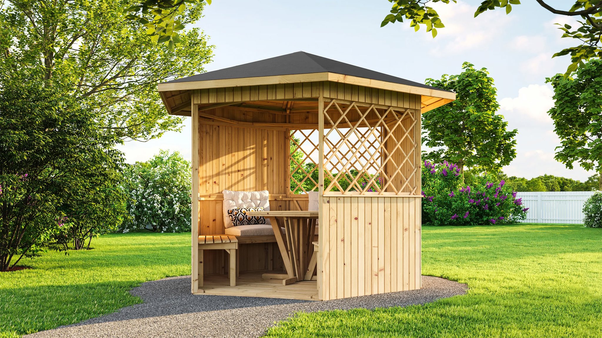Kerti pavilon Weka 233, 283×327×245 cm, fából készült kerti pavilon ...
