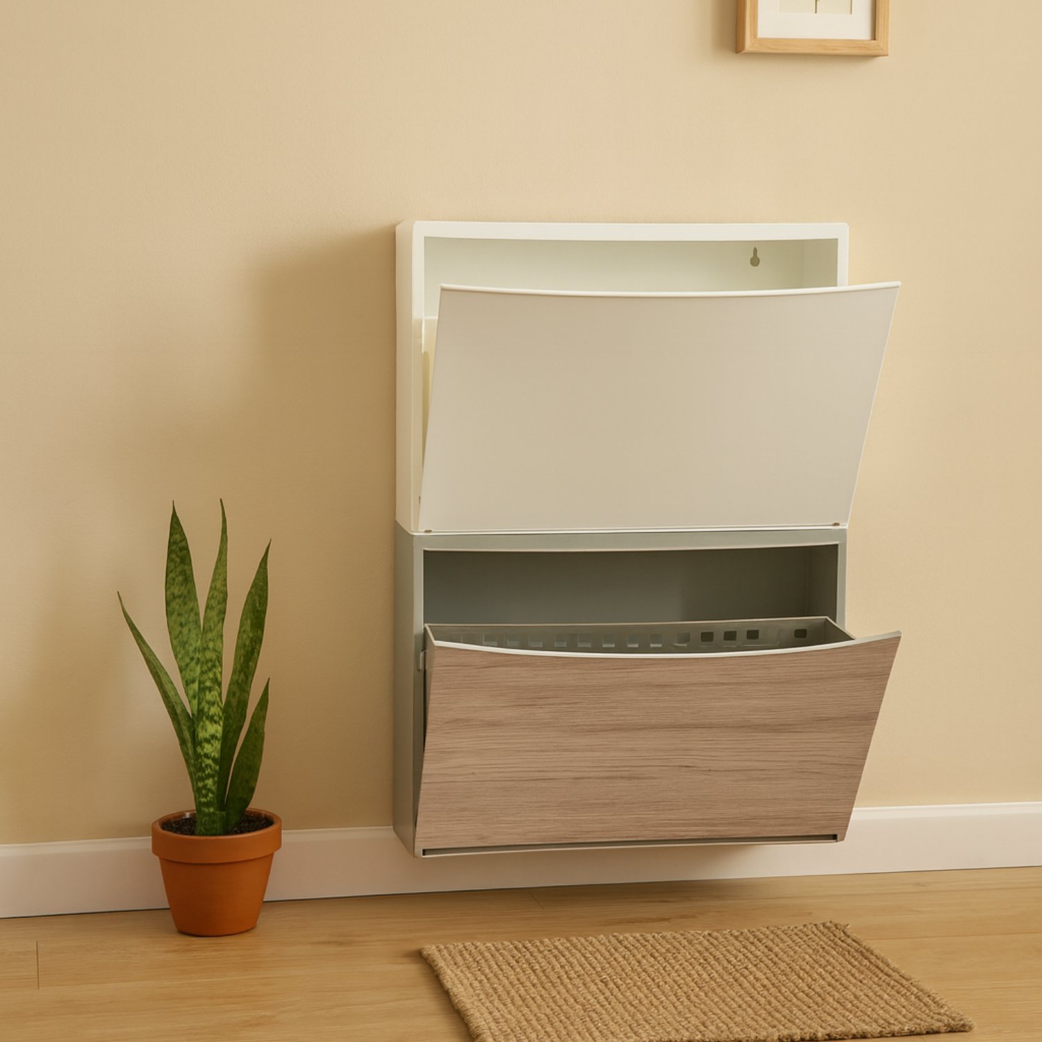 Shoe Rack Belli e Forti Shoe rack with light wood imitation, grey ...