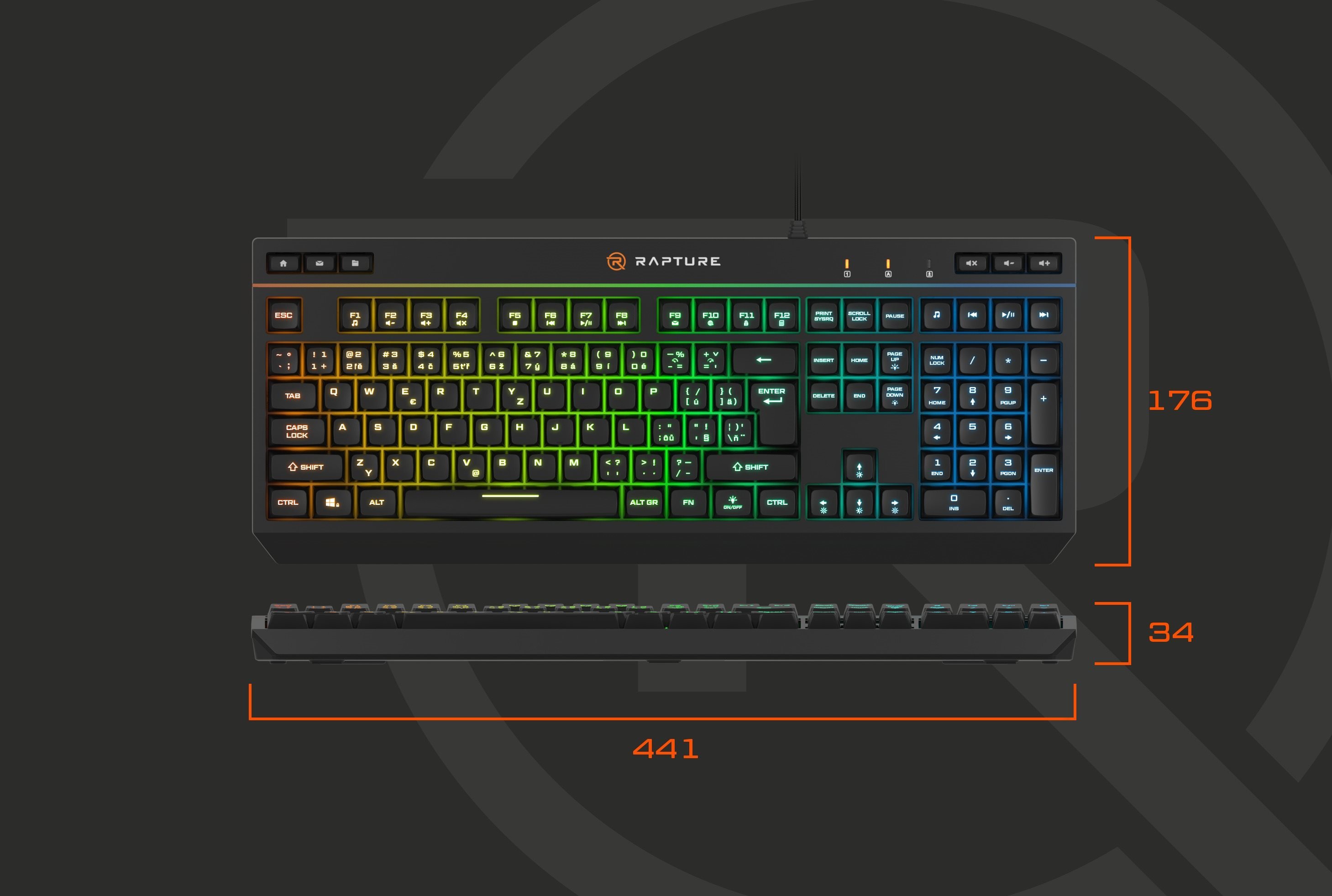 Gaming Keyboard Rapture Cadet K-573 black - CZ/SK ...