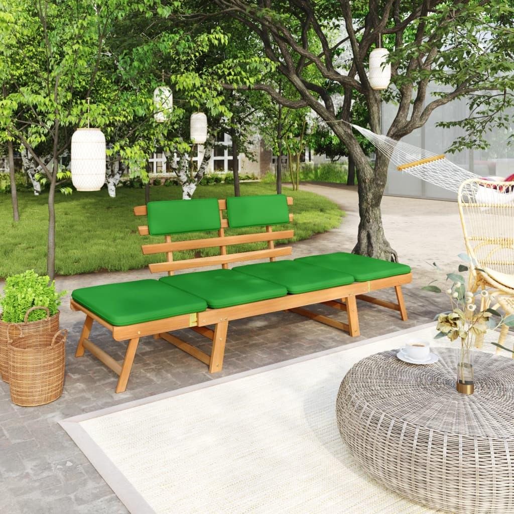 Záhradná lavička Záhradná lavica s poduškami 2 v 1 190 cm masívne akáciové drevo, 312121 ...