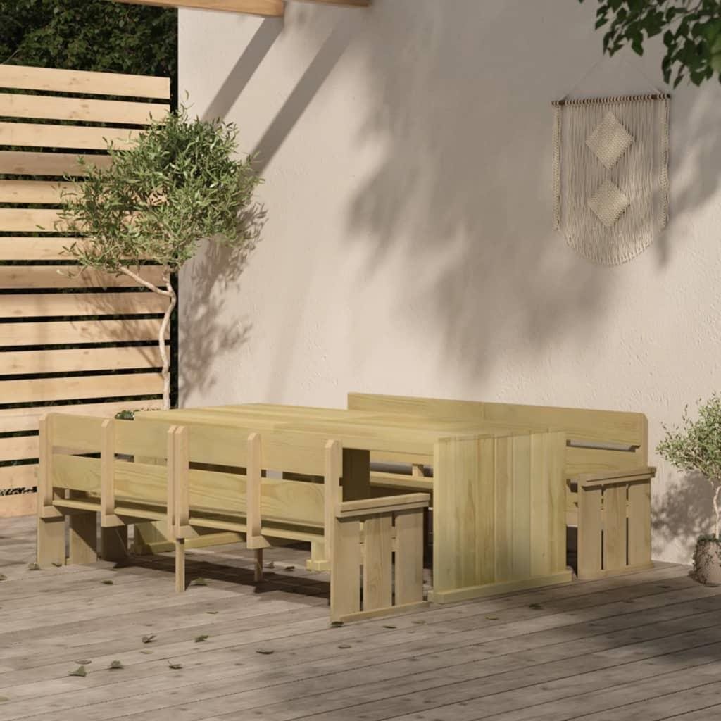 Záhradný nábytok 3-dielna záhradná jedálenská súprava impregnované borovicové drevo, 3096613 ...